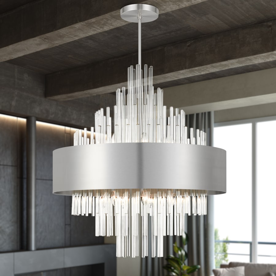 Livex Lighting Orenburg 14 Light 35" Wide Crystal Waterfall Chandelier