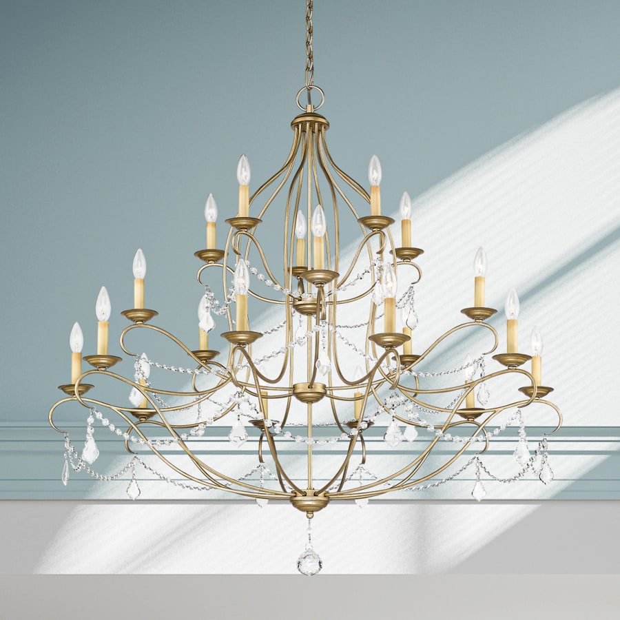 Livex Lighting Chesterfield 12 Light 3 Tier Chandelier with Crystal Accents