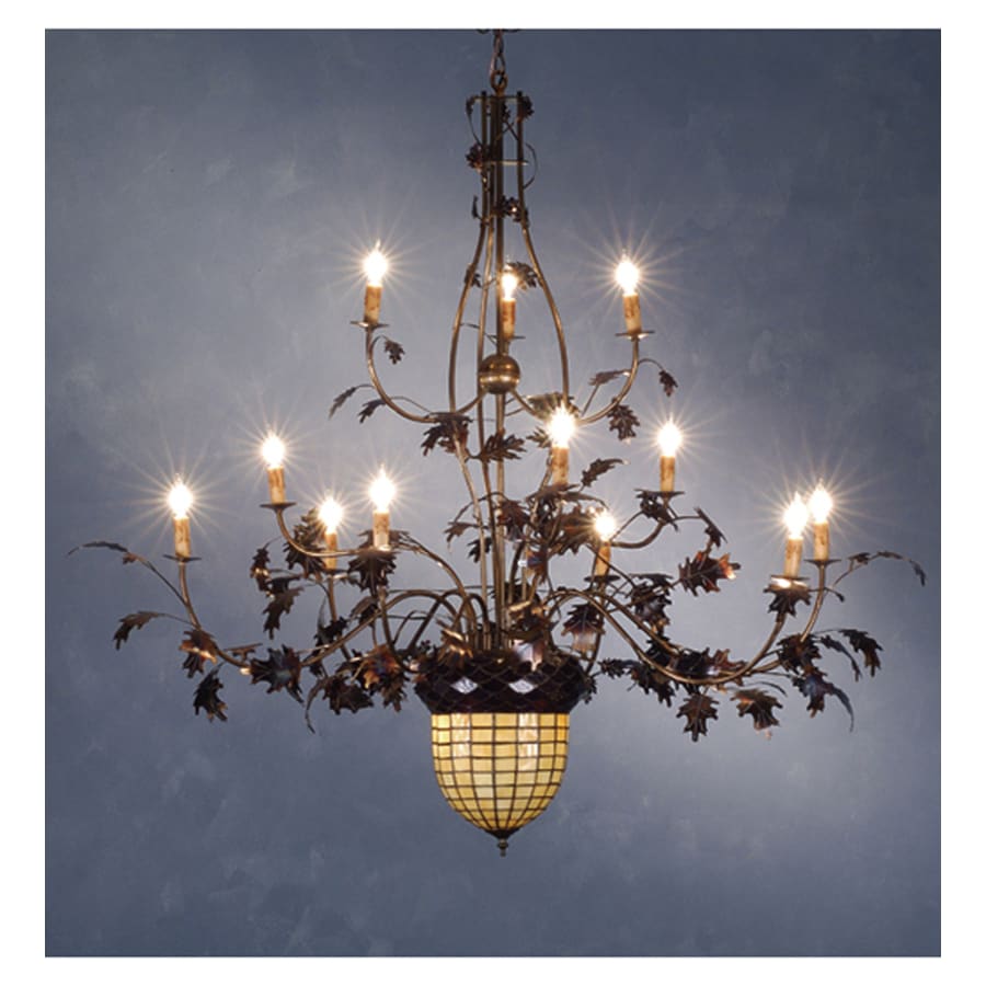 Meyda Tiffany 63" W Greenbriar Oak 12 Arm Chandelier