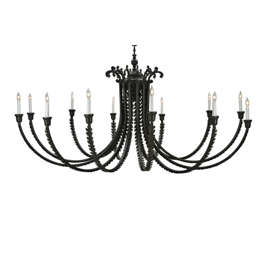 Meyda Tiffany 80" W Oak Bough 12 Light Chandelier