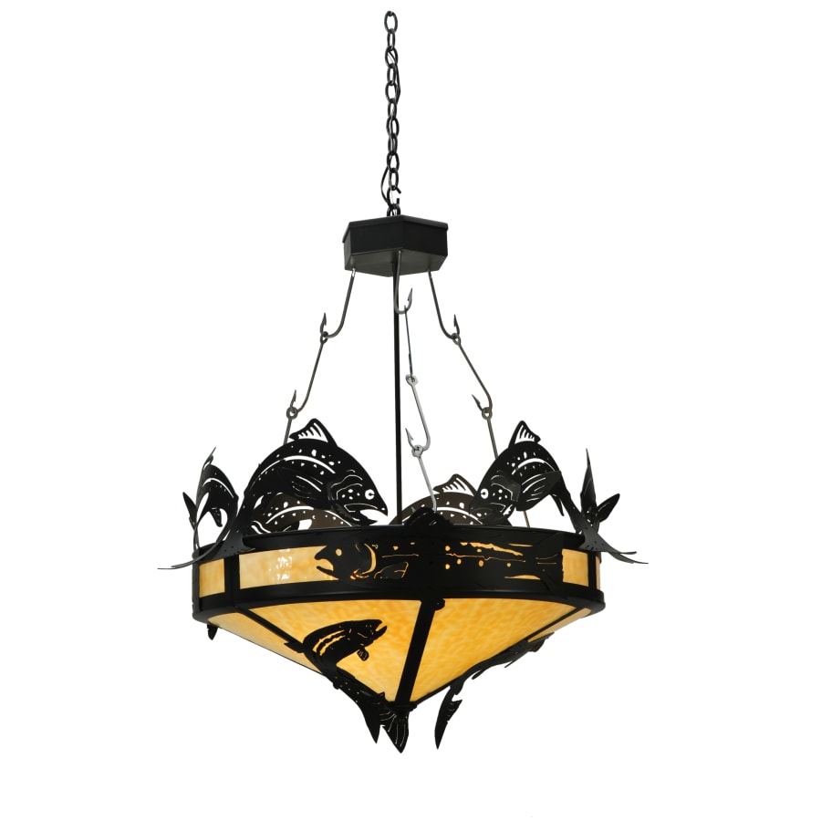 Meyda Tiffany 34" W Catch Of The Day Trout Inverted Pendant