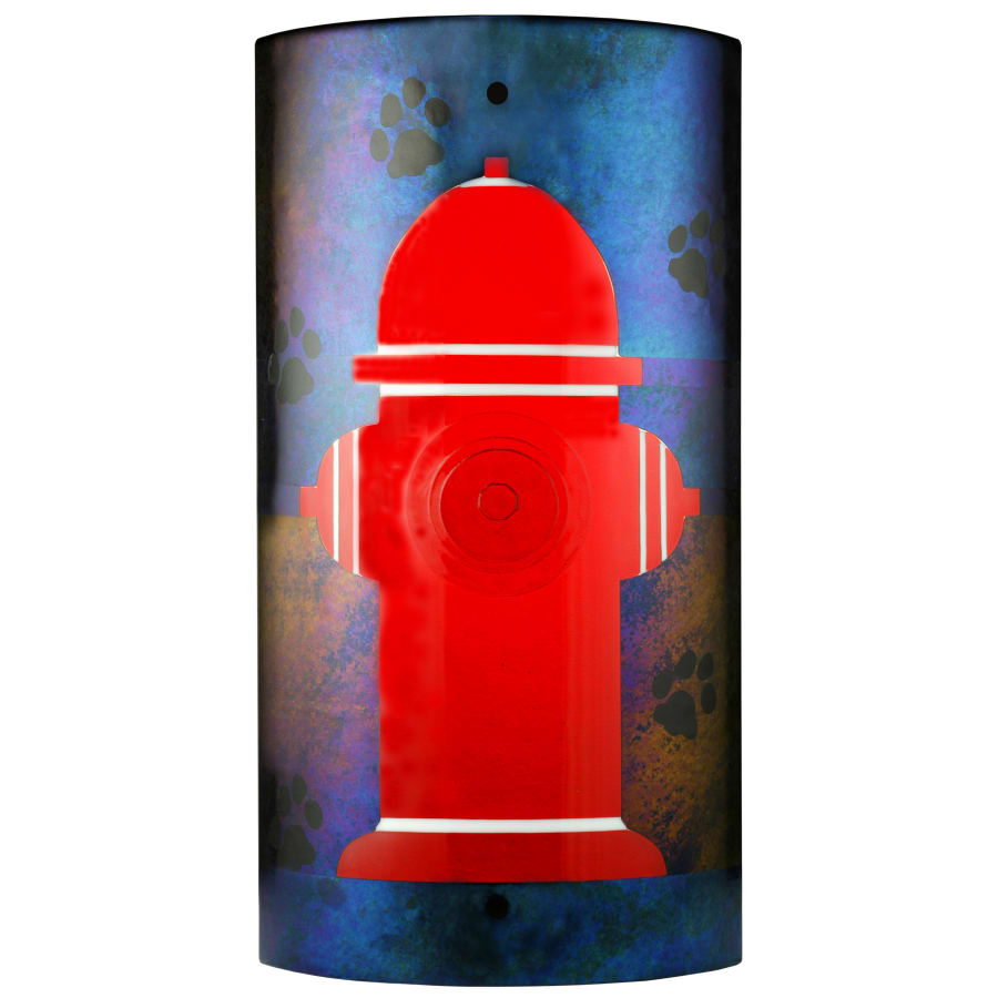 Meyda Tiffany 12" W Fire Hydrant Fused Glass Wall Sconce