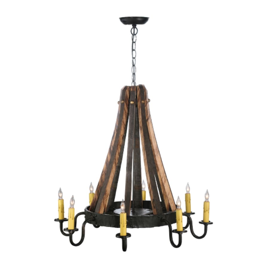 Meyda Tiffany Barrel Stave Madera 8 Light 27" Wide Taper Candle Style Chandelier