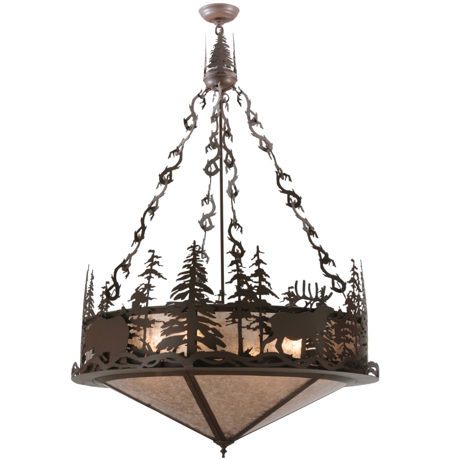 Meyda Tiffany 38" W Wildlife At Dusk Inverted Pendant
