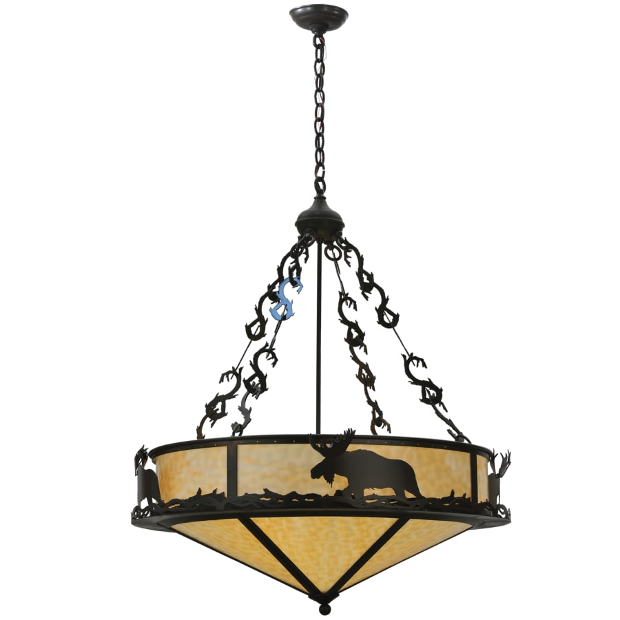 Meyda Tiffany 31" W Lone Moose Inverted Pendant