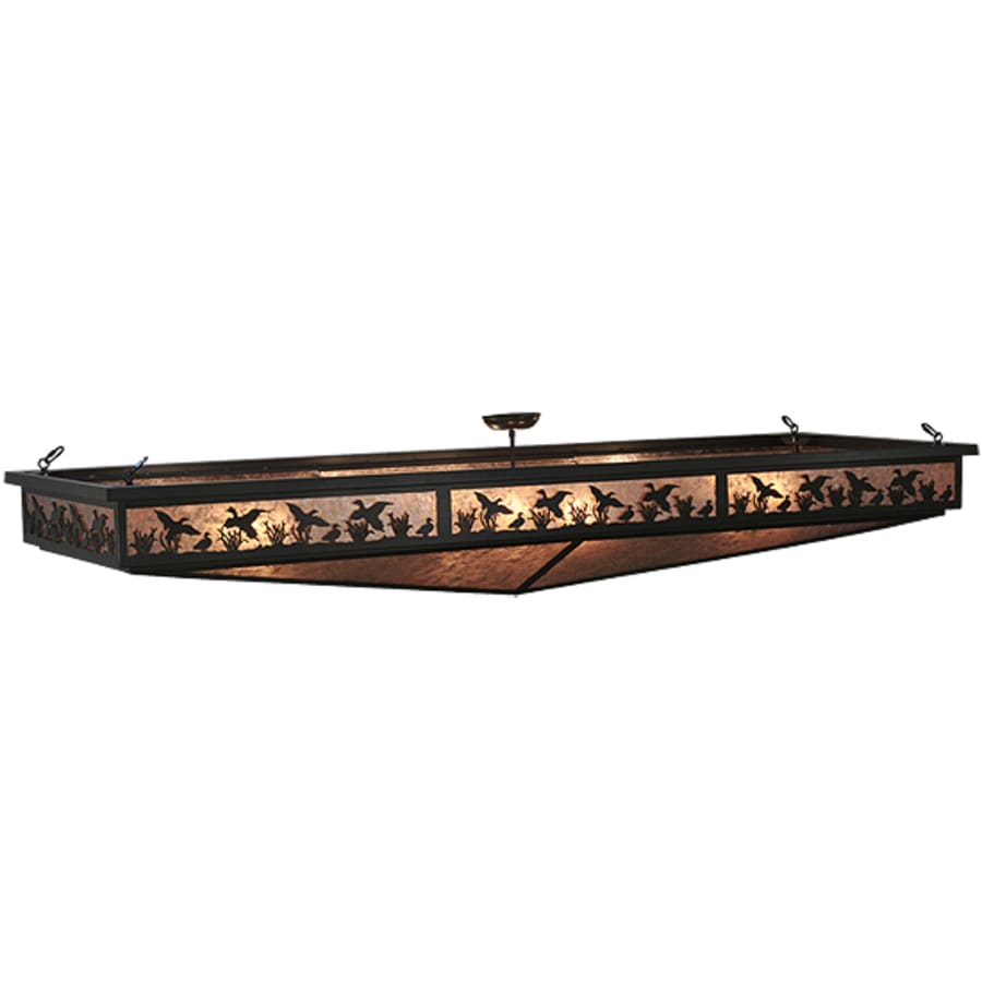 Meyda Tiffany Ducks in Flight 8 Light 80" Wide Semi-Flush Linear Ceiling Fixture