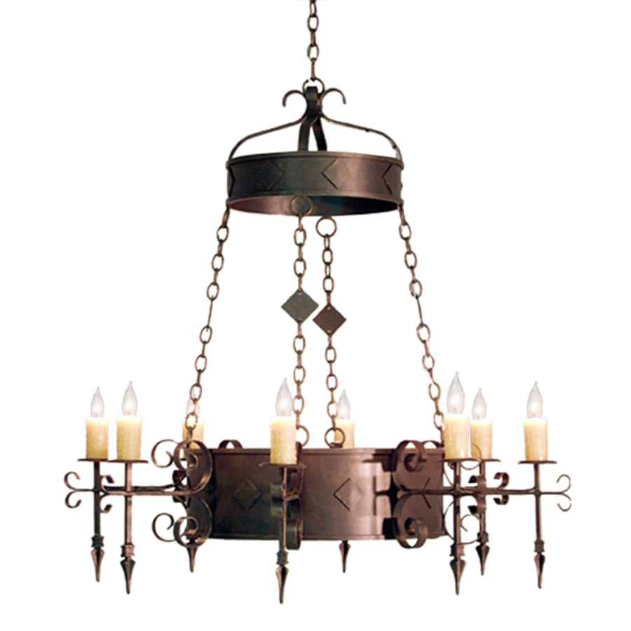Meyda Tiffany Diamante 8 Light 48" Wide Wrought Iron Candle Style Chandelier