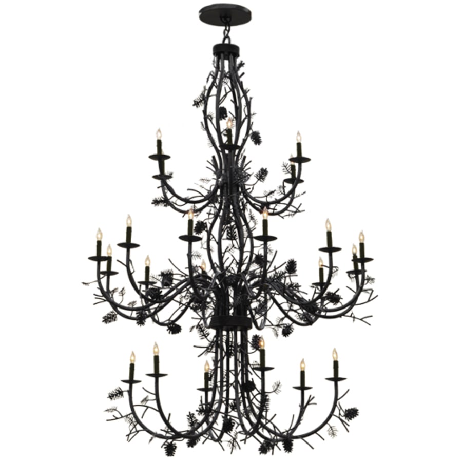Meyda Tiffany Pinecone 24 Light 60" Wide Taper Candle Style Chandelier