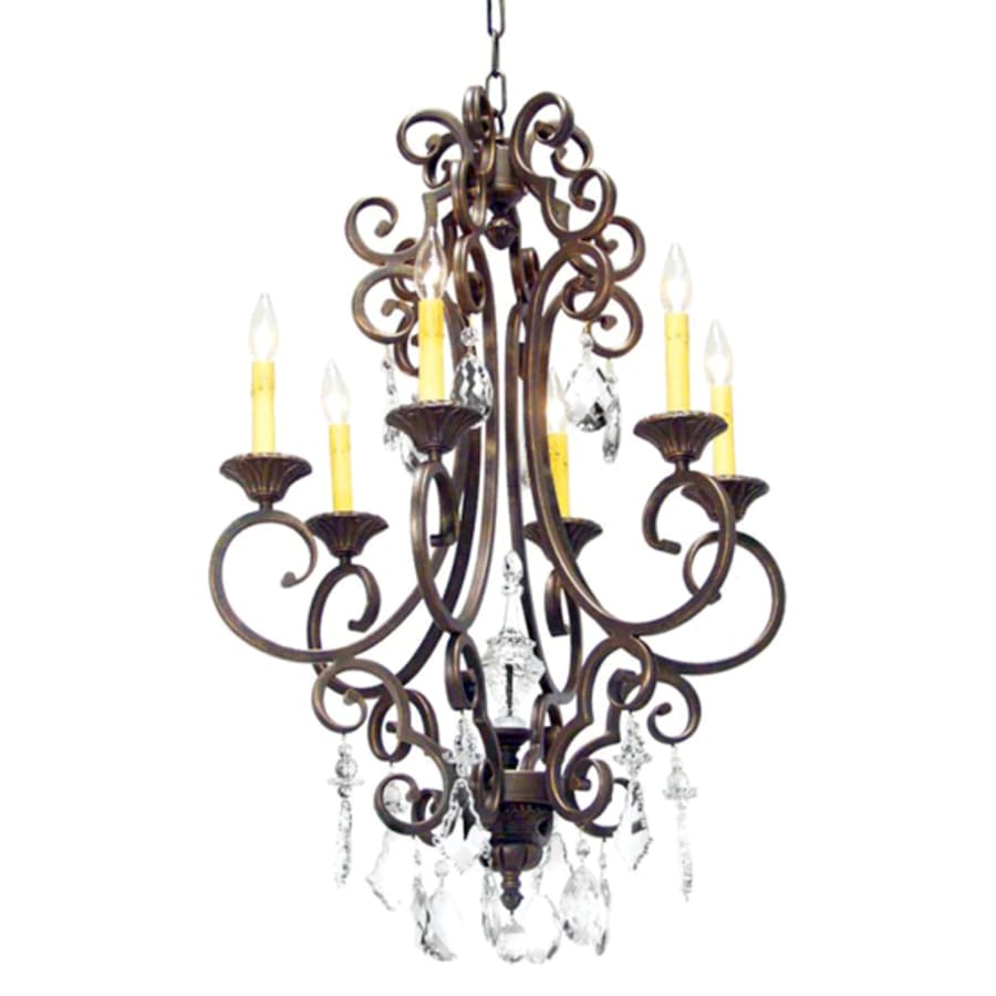 Meyda Tiffany Aumberto 6 Light 24" Wide Crystal Candle Style Chandelier