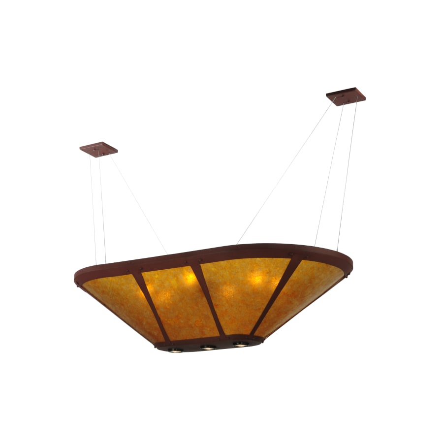 Meyda Tiffany 50" L Van Erp Amber Mica Oblong Inverted Chandelier