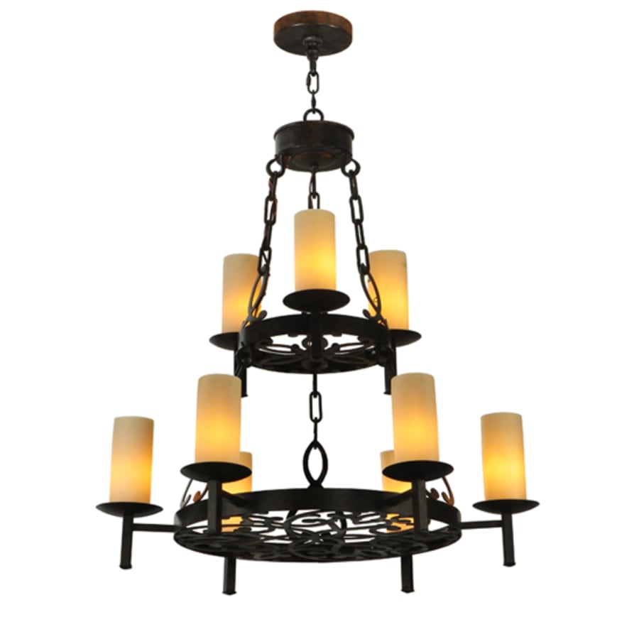 Meyda Tiffany Newcastle 9 Light 33" Wide Pillar Candle Style Chandelier