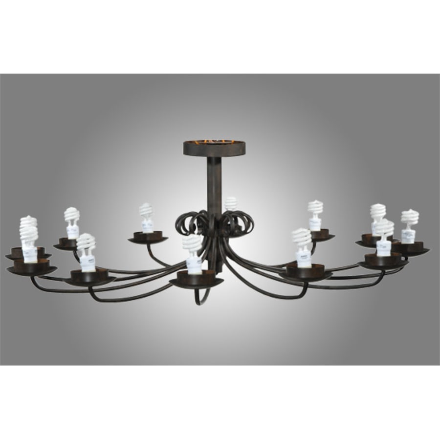 Meyda Tiffany Atria 12 Light 54" Wide Pillar Candle Style Chandelier