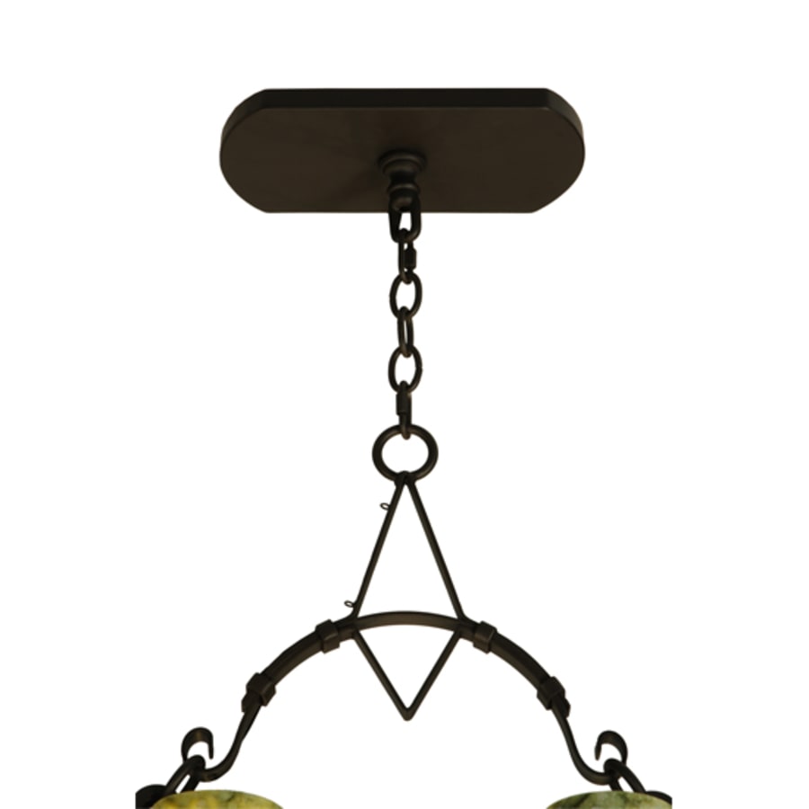 Meyda Tiffany Tudor 15 Light 60" Wide Pillar Candle Style Chandelier with Green Jadestone Shades- Wrought Iron Finish