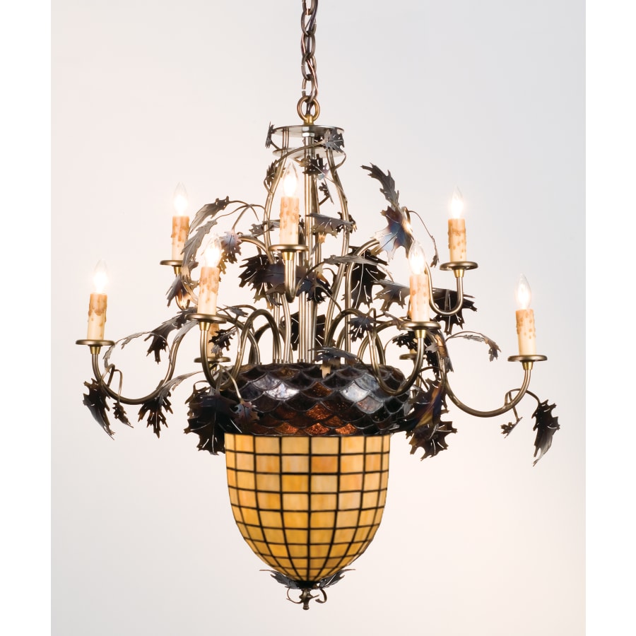 Meyda Tiffany 28.5" W Greenbriar Oak 9 Arm Chandelier
