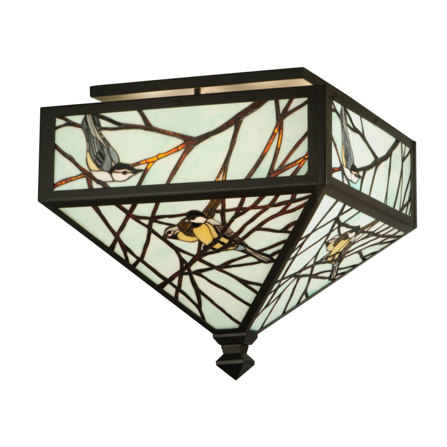 Meyda Tiffany 20.5" Square Backyard Friends Flush Mount Ceiling Fixture