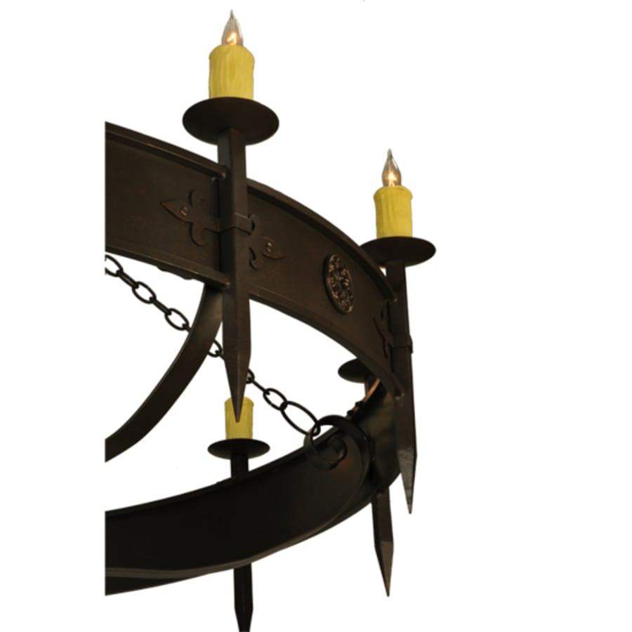 Meyda Tiffany Warwick 12 Light 72" Wide Taper Candle Style Chandelier - Gilded Tobacco Finish