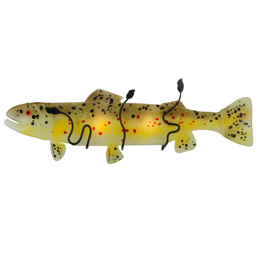 Meyda Tiffany 30" W Brown Trout Fused Glass Wall Sconce