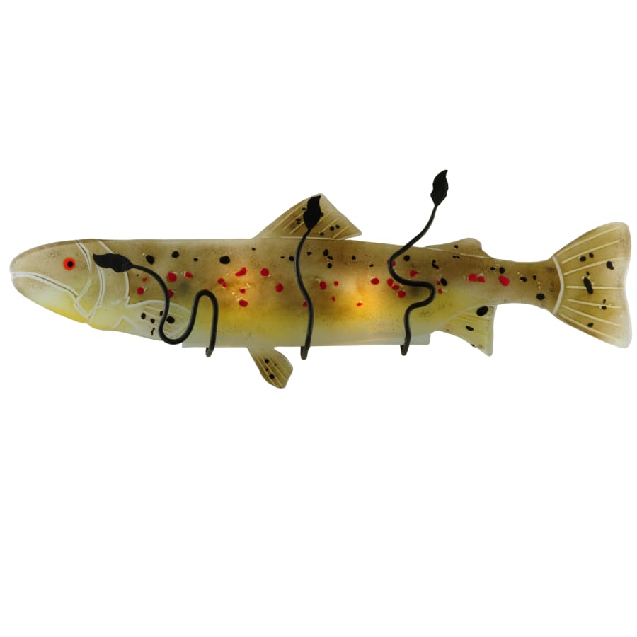 Meyda Tiffany 30" W Brown Trout Fused Glass Wall Sconce