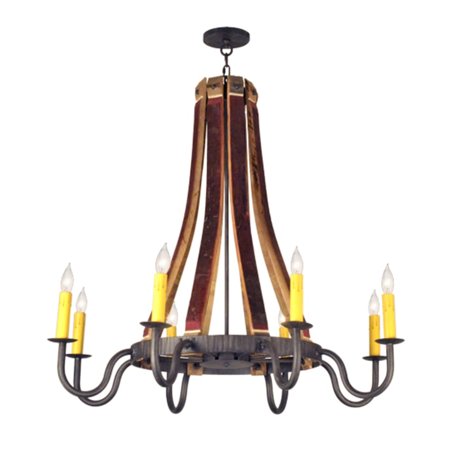 Meyda Tiffany Barrel Stave Madera 8 Light 44" Wide Taper Candle Style Chandelier