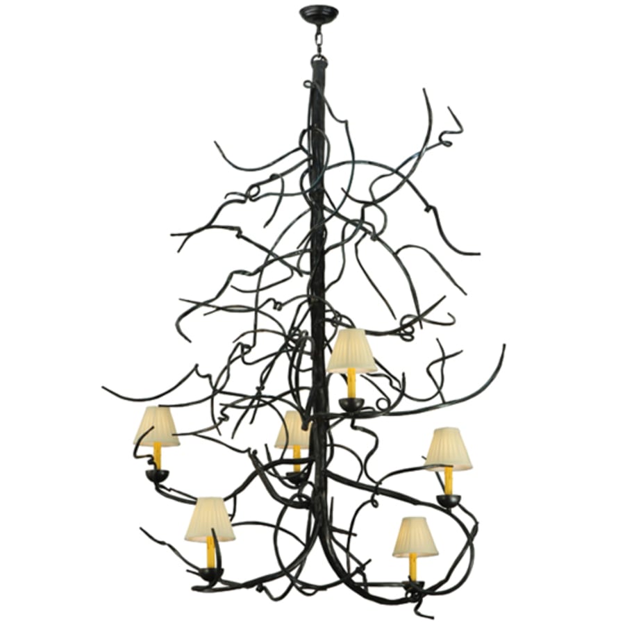 Meyda Tiffany Winter Solstice 6 Light 50" Wide Wrought Iron Chandelier