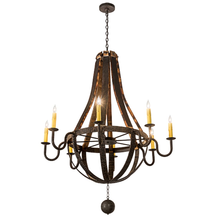 Meyda Tiffany Barrel Stave Madera 8 Light 48" Wide Taper Candle Style Chandelier - Coffee Bean Finish