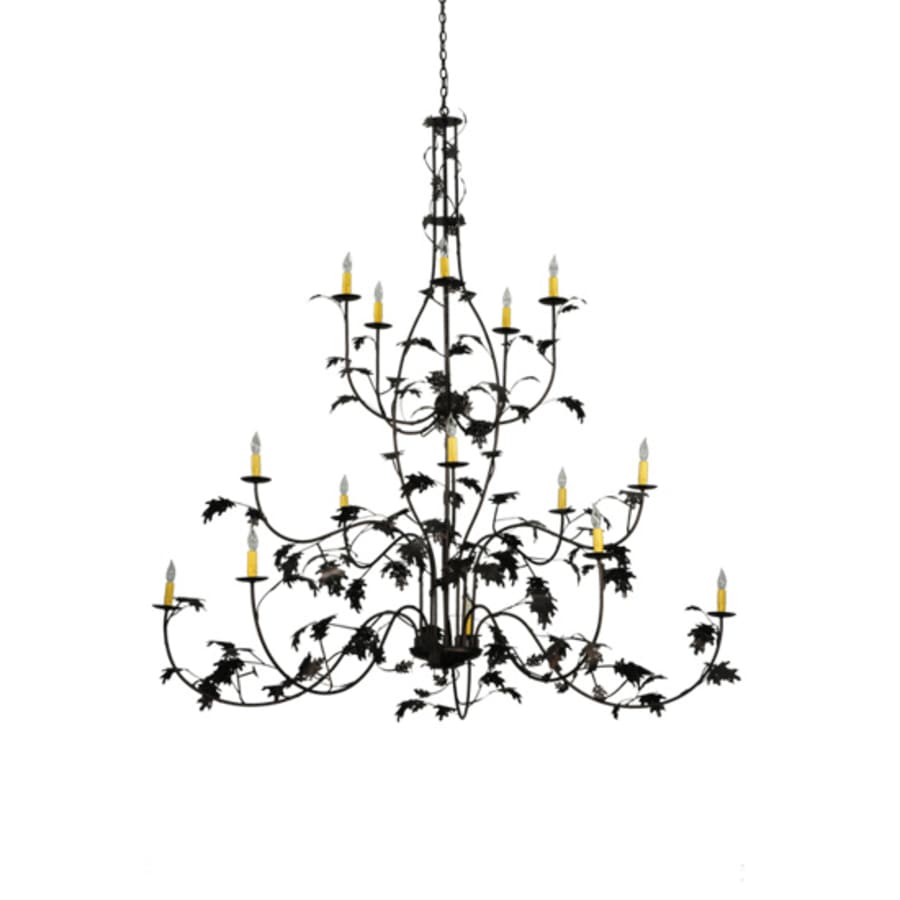 Meyda Tiffany Oak Leaf 15 Light 72" Wide Taper Candle Style Chandelier