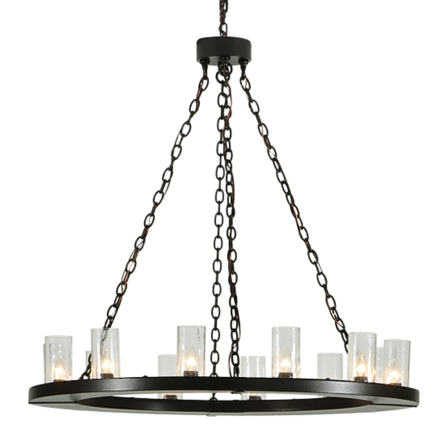Meyda Tiffany Loxley 36 Light 72" Wide Pillar Candle Style Chandelier with Clear, Seedy Glass Shades - Timeless Bronze Finish