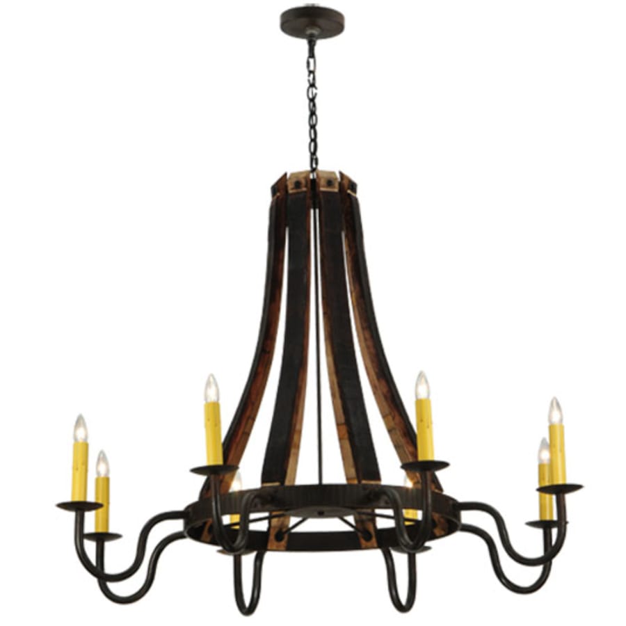 Meyda Tiffany Barrel Stave Madera 8 Light 50" Wide Taper Candle Style Chandelier