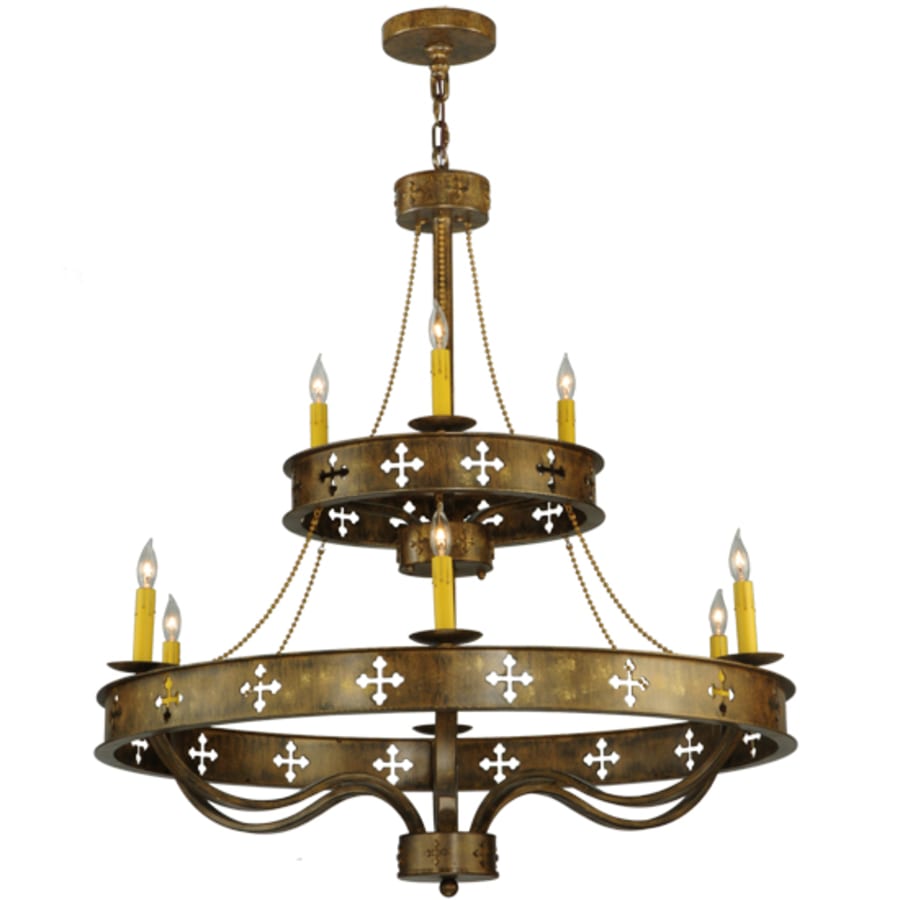 Meyda Tiffany Byzantine 9 Light 38" Wide Taper Candle Style Chandelier