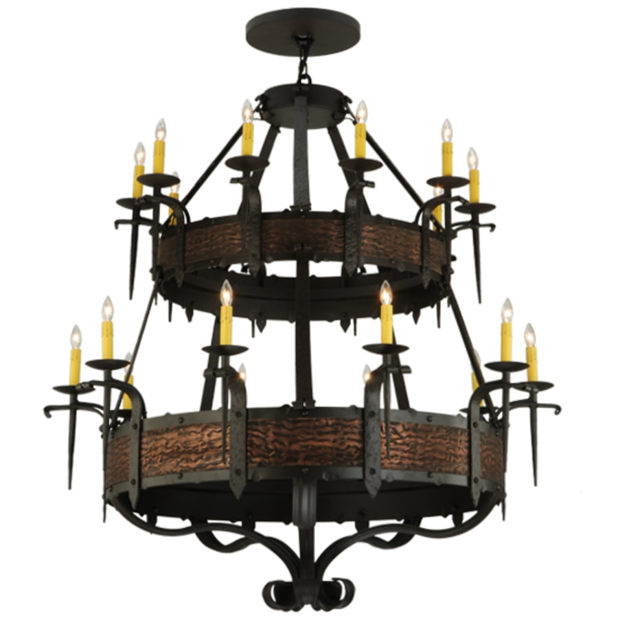 Meyda Tiffany Costello 20 Light 48" Wide Taper Candle Style Chandelier - Burnished Copper / Wrought Iron Finish