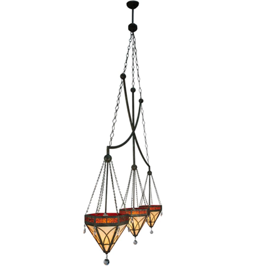 Meyda Tiffany Larkfield 3 Light 62" Wide Linear Pendant