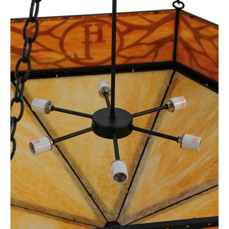 Meyda Tiffany Hexagon Logo 6 Light 48" Wide Pendant