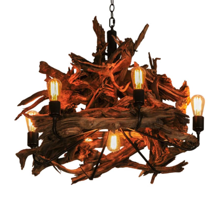 Meyda Tiffany Driftwood 7 Light 30" Wide Abstract Chandelier