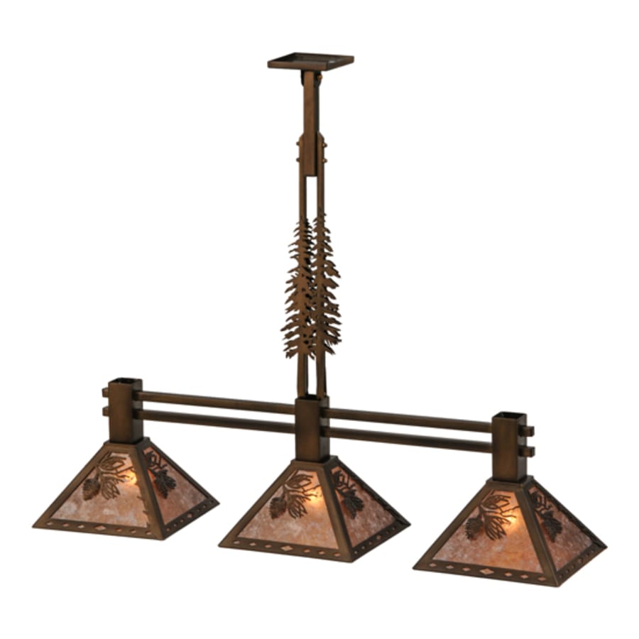 Meyda Tiffany Tall Pines 3 Light 45" Wide Linear Pendant