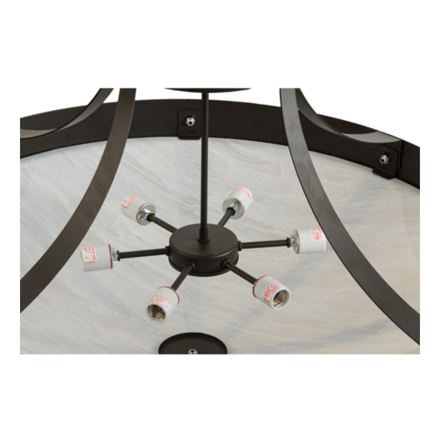 Meyda Tiffany Urban 6 Light 36" Wide Semi-Flush Bowl Ceiling Fixture - Oil Rubbed Bronze Finish
