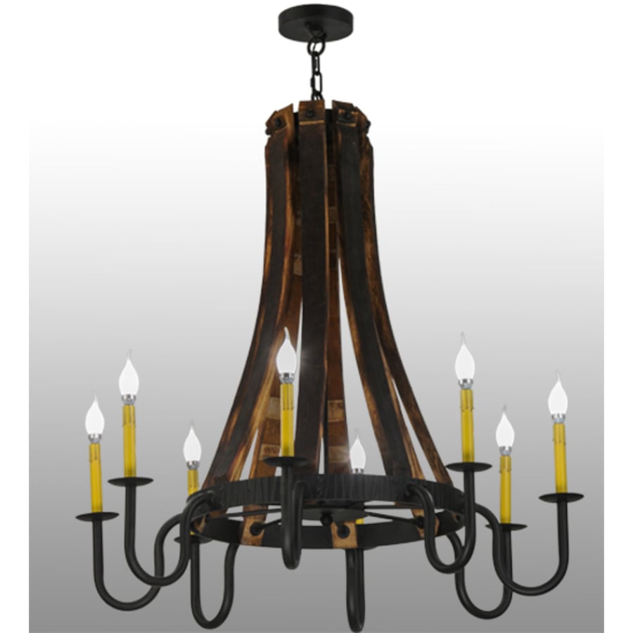 Meyda Tiffany Barrel Stave Madera 8 Light 40" Wide Taper Candle Style Chandelier