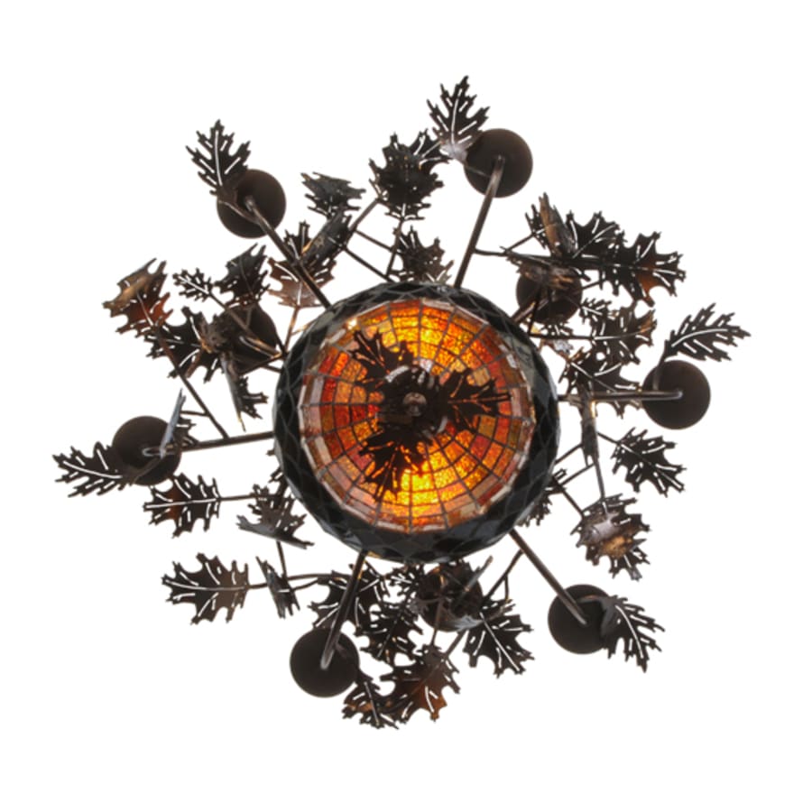 Meyda Tiffany Greenbriar Oak 11 Light 32" Wide Taper Candle Style Chandelier