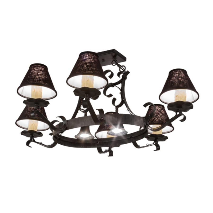 Meyda Tiffany Long Hand forged 6 Light 34" Wide Chandelier