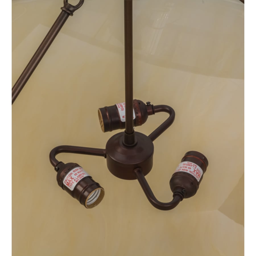 Meyda Tiffany Dionne 3 Light 30" Wide Semi-Flush Bowl Ceiling Fixture - Mahogany Bronze Finish