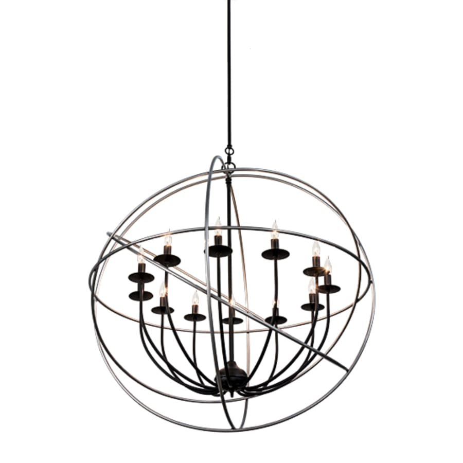 Meyda Tiffany Atom Enerjisi 12 Light 36" Wide Taper Candle Globe Chandelier