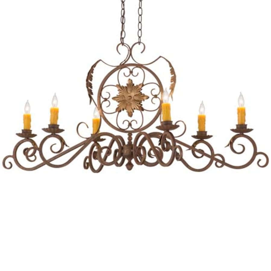 Meyda Tiffany Christabel 6 Light 48" Wide Taper Candle Linear Chandelier