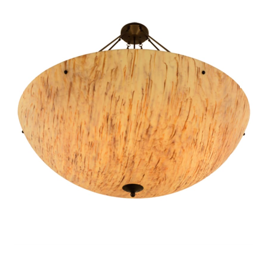 Meyda Tiffany Madison 8 Light 48" Wide Semi-Flush Bowl Ceiling Fixture with Beige Shade - Timeless Bronze Finish