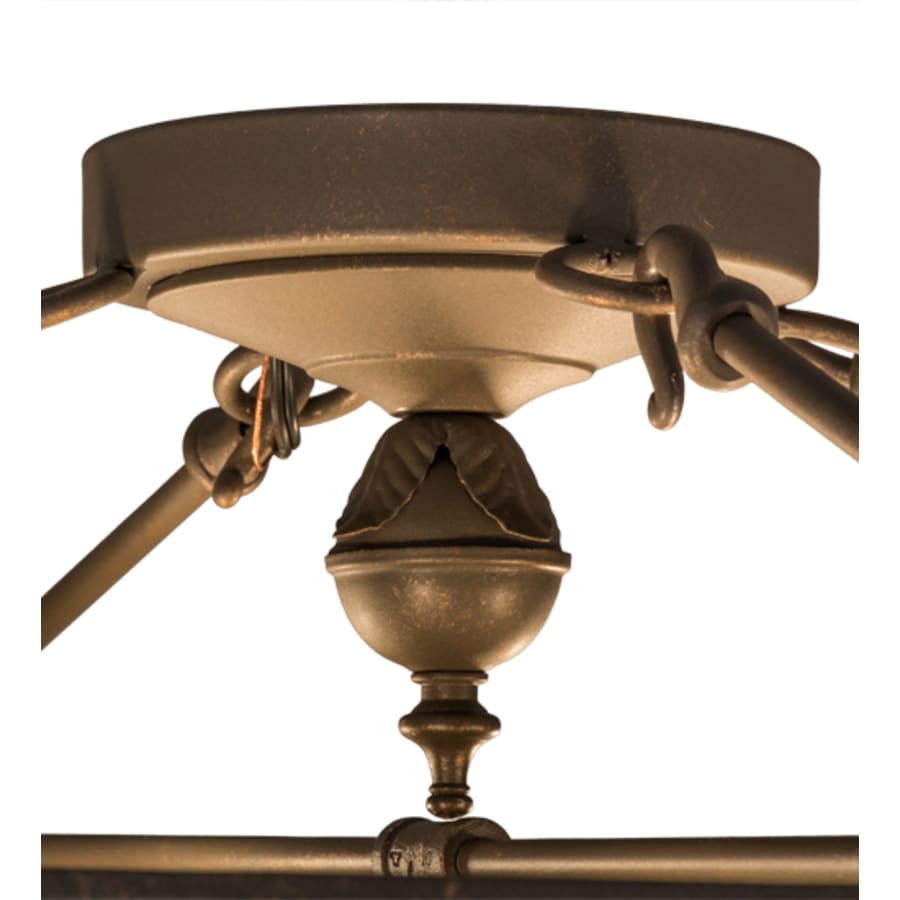 Meyda Tiffany Arabesque 4 Light 28" Wide Semi-Flush Bowl Ceiling Fixture - Gilded Tobacco Finish