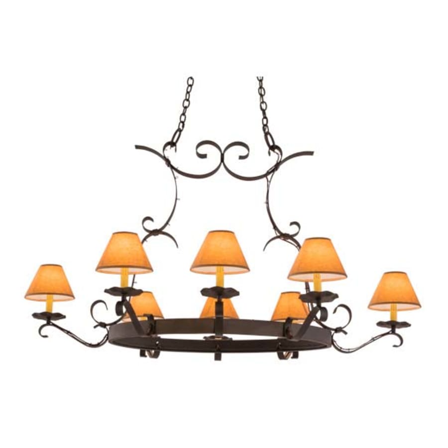 Meyda Tiffany Long Hand forged 8 Light 37" Wide Ring Chandelier
