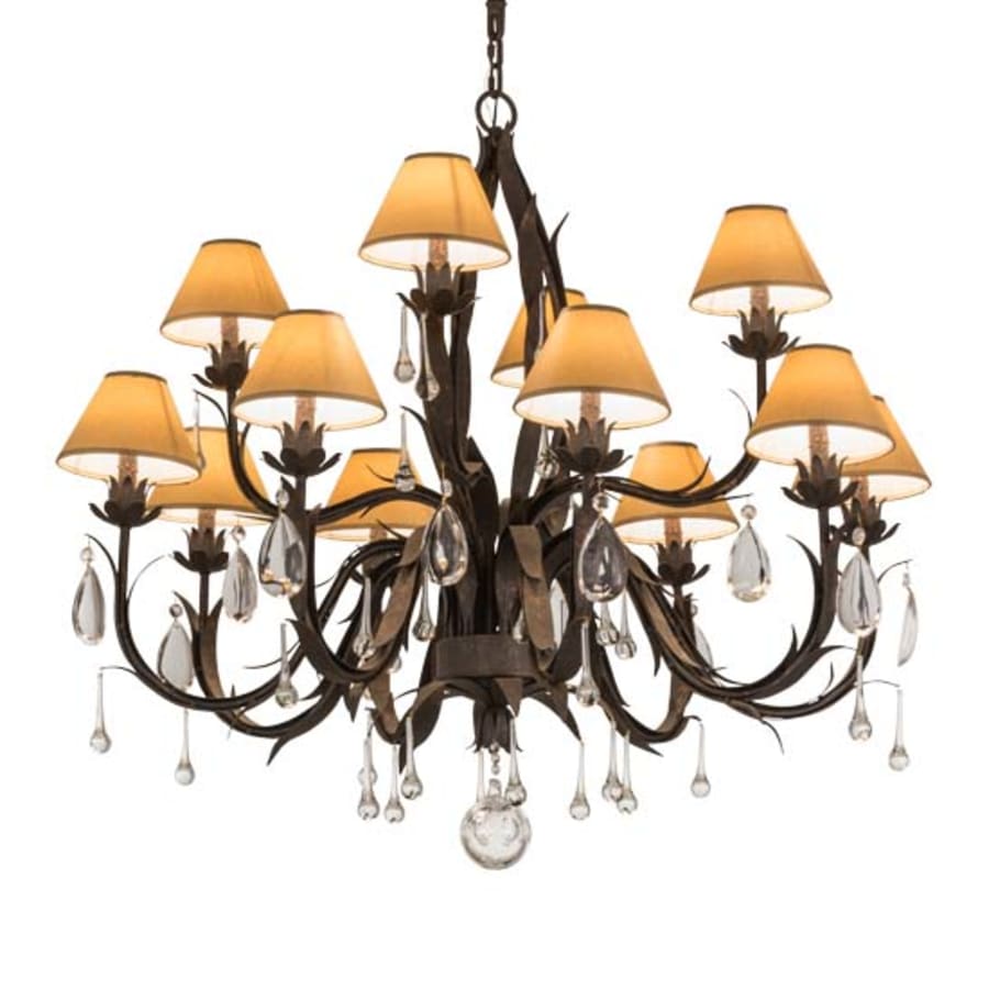 Meyda Tiffany Slenderleaf 12 Light 42" Wide Crystal Chandelier