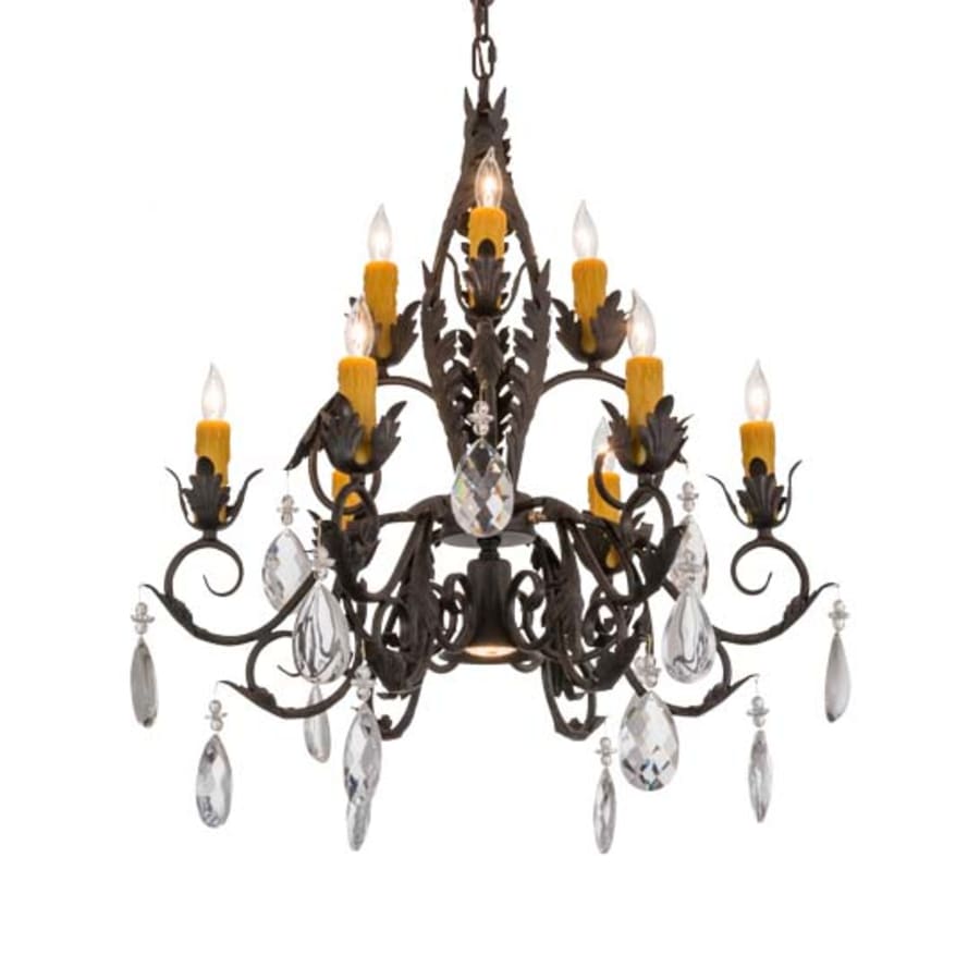 Meyda Tiffany New Country French 9 Light 26" Wide Crystal Candle Style Chandelier