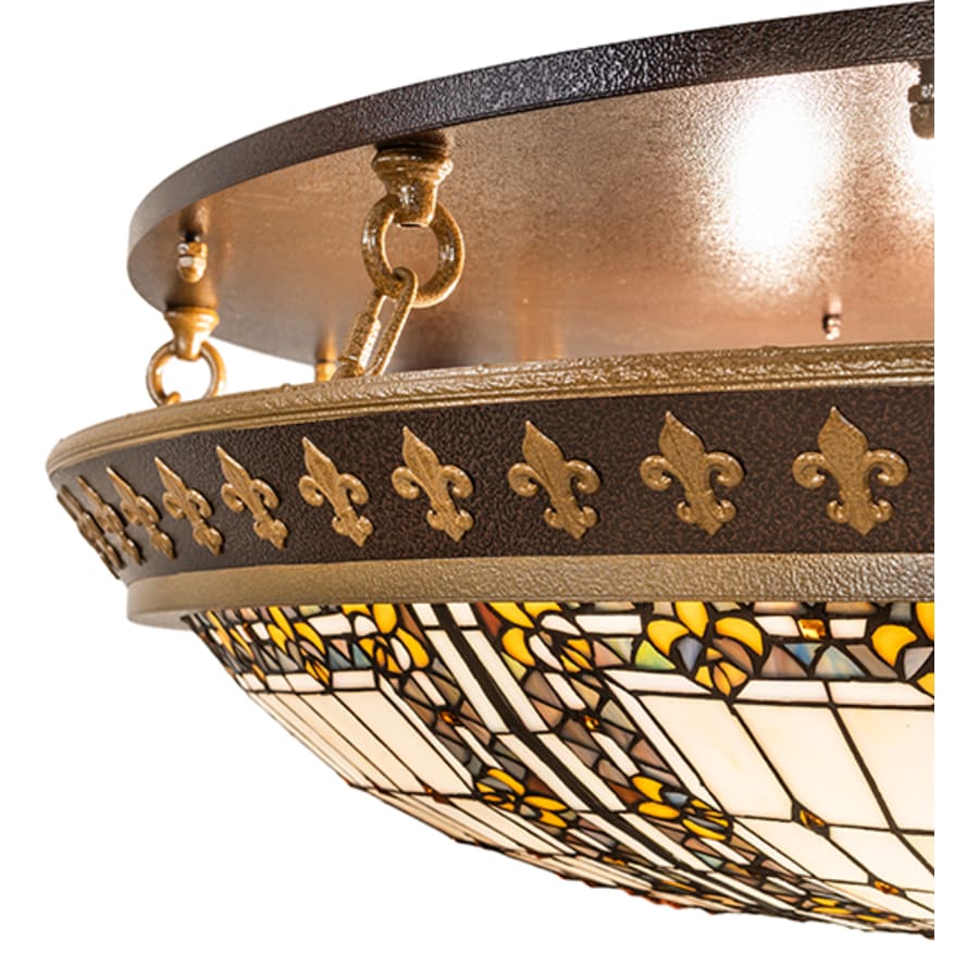Meyda Tiffany Fleur-de-lis 8 Light 44" Wide Semi-Flush Bowl Ceiling Fixture
