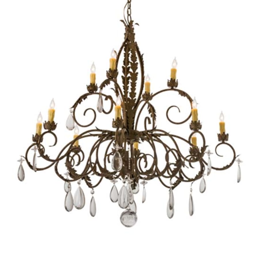 Meyda Tiffany New Country French 12 Light 50" Wide Crystal Candle Style Chandelier