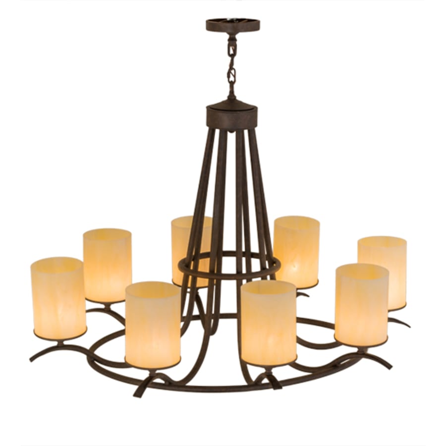 Meyda Tiffany Long Octavia 8 Light 36" Wide Pillar Candle Ring Chandelier