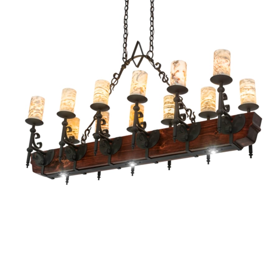 Meyda Tiffany Long Tudor 12 Light 60" Wide Linear Chandelier